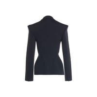 BLACK // black fitted corset jacket