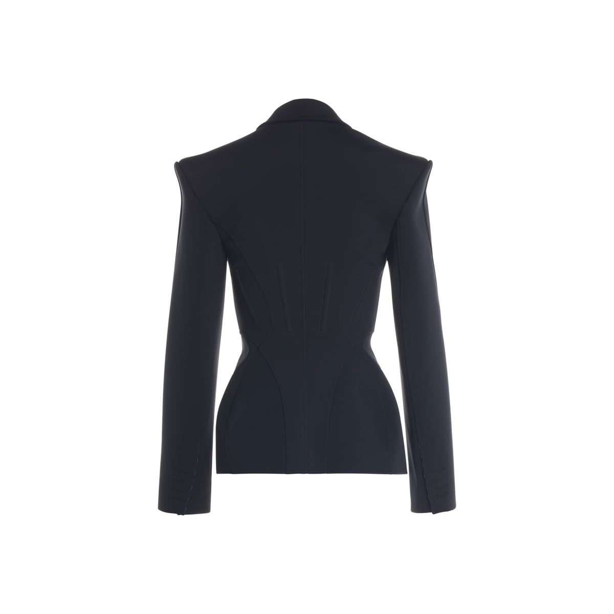 BLACK // black fitted corset jacket