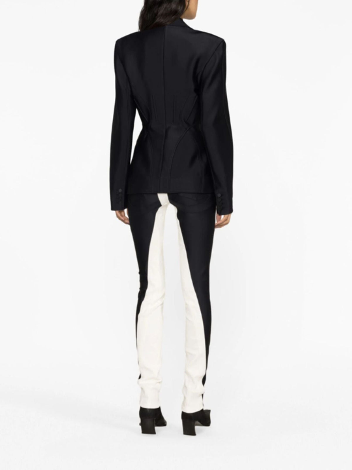 BLACK // black fitted corset jacket
