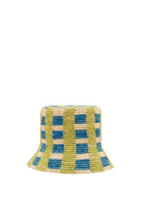 ANIS CELADON BOB HAT CHECKED RAPHIA Bob en raphia