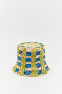 ANIS CELADON BOB HAT CHECKED RAPHIA Bob en raphia
