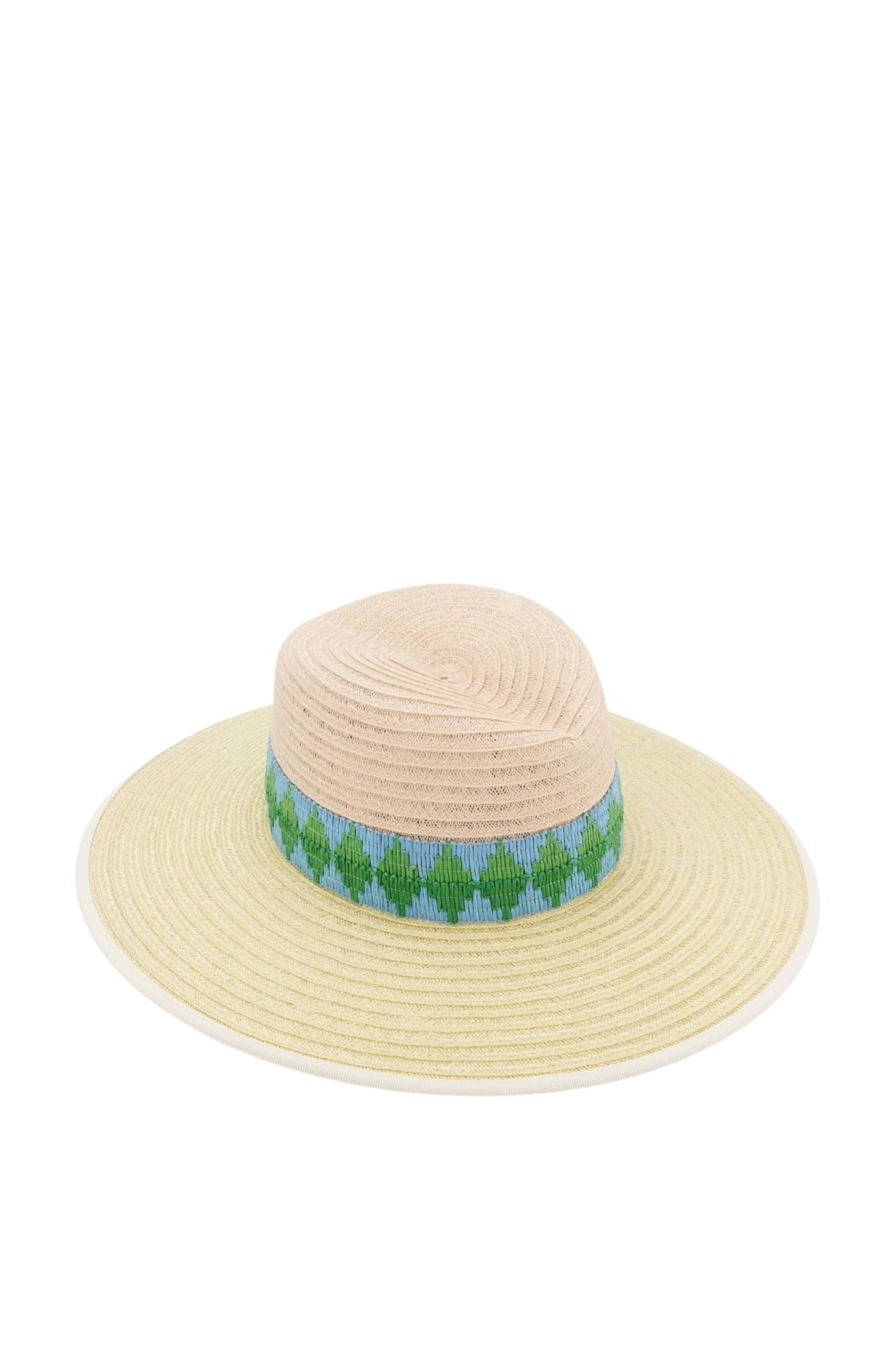 NATURAL ANIS CINDY HAT BICOLOR STRAW Chapeau de paille naturelle