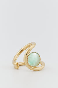 Bague Louise en laiton avec pierre - Light Blue