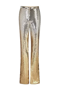 Pantalon cigarette à poches en paillettes - Gold & Silver