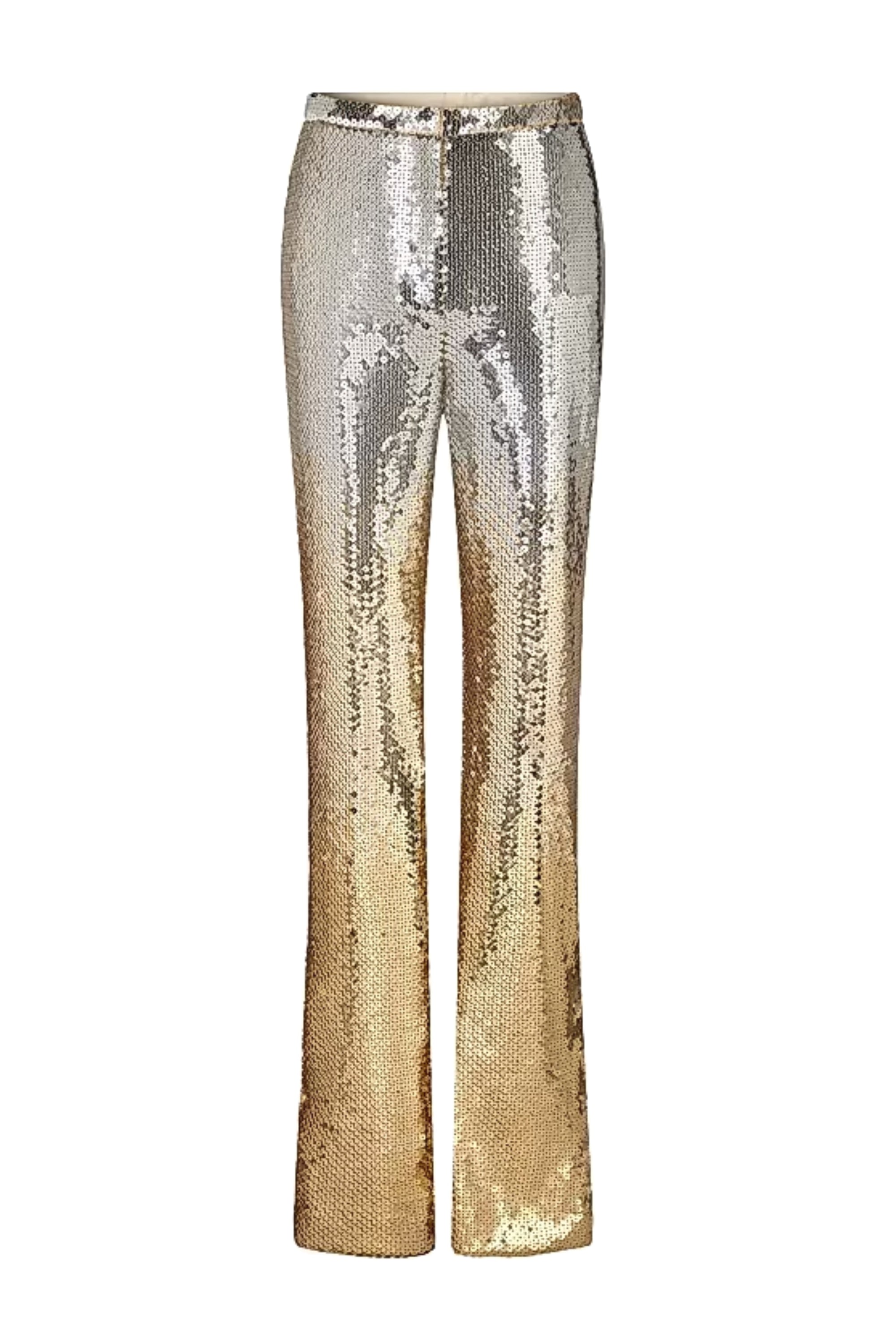 Pantalon cigarette à poches en paillettes - Gold & Silver