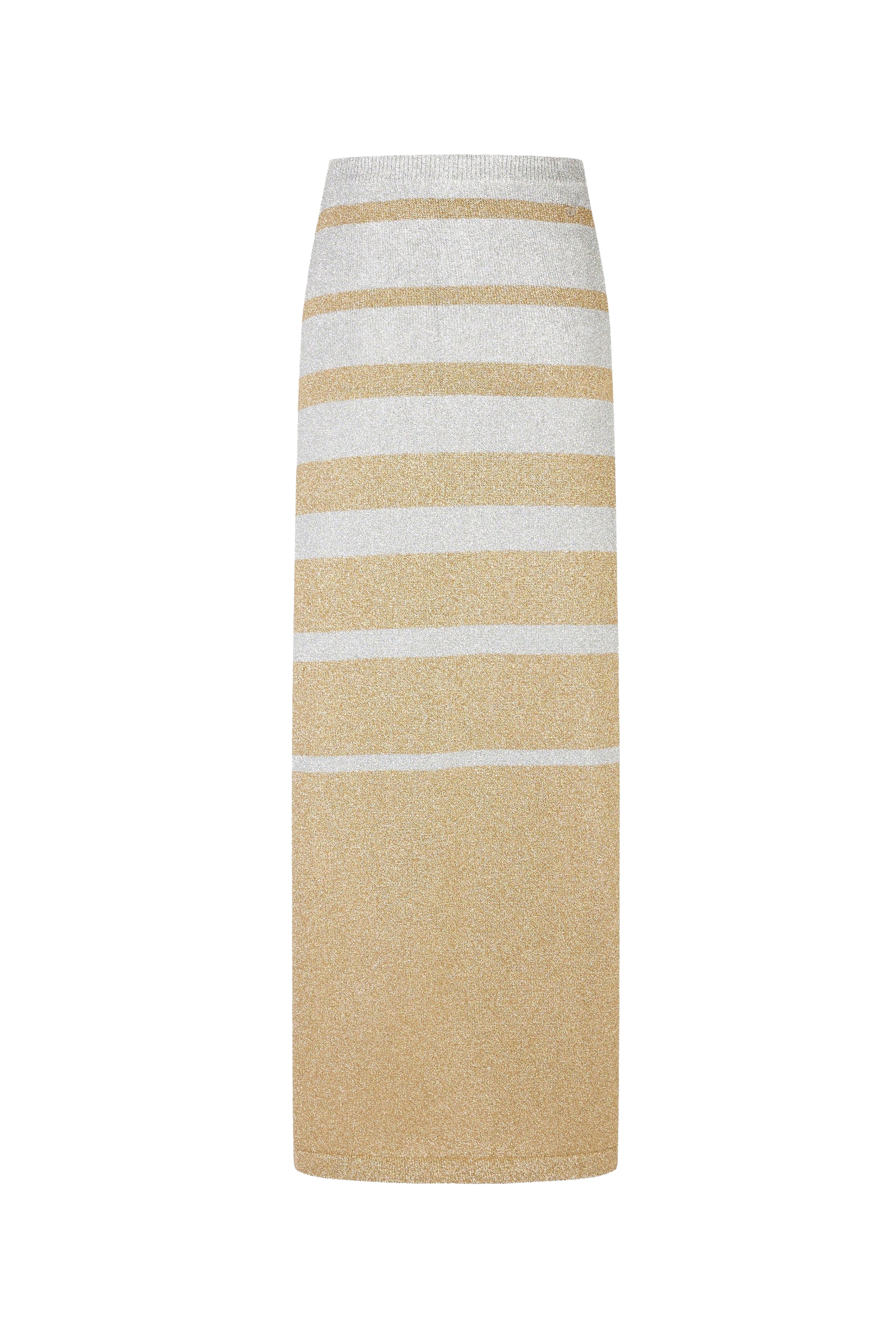 Two-tone long tube skirt - Gold & Silver