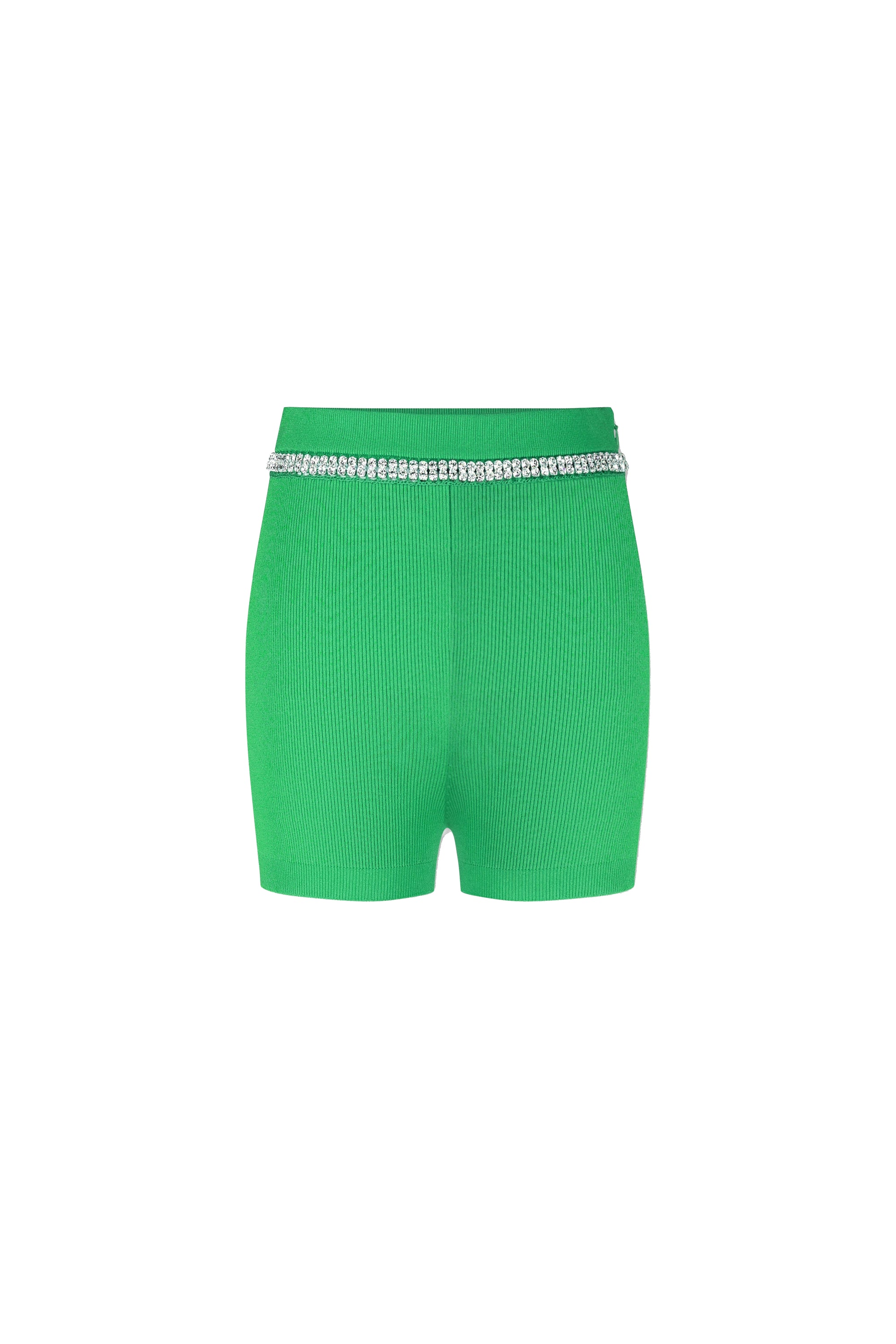Shorts with chain waist and zip - Green