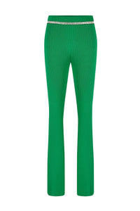 Trousers with waist chain and zip - Green