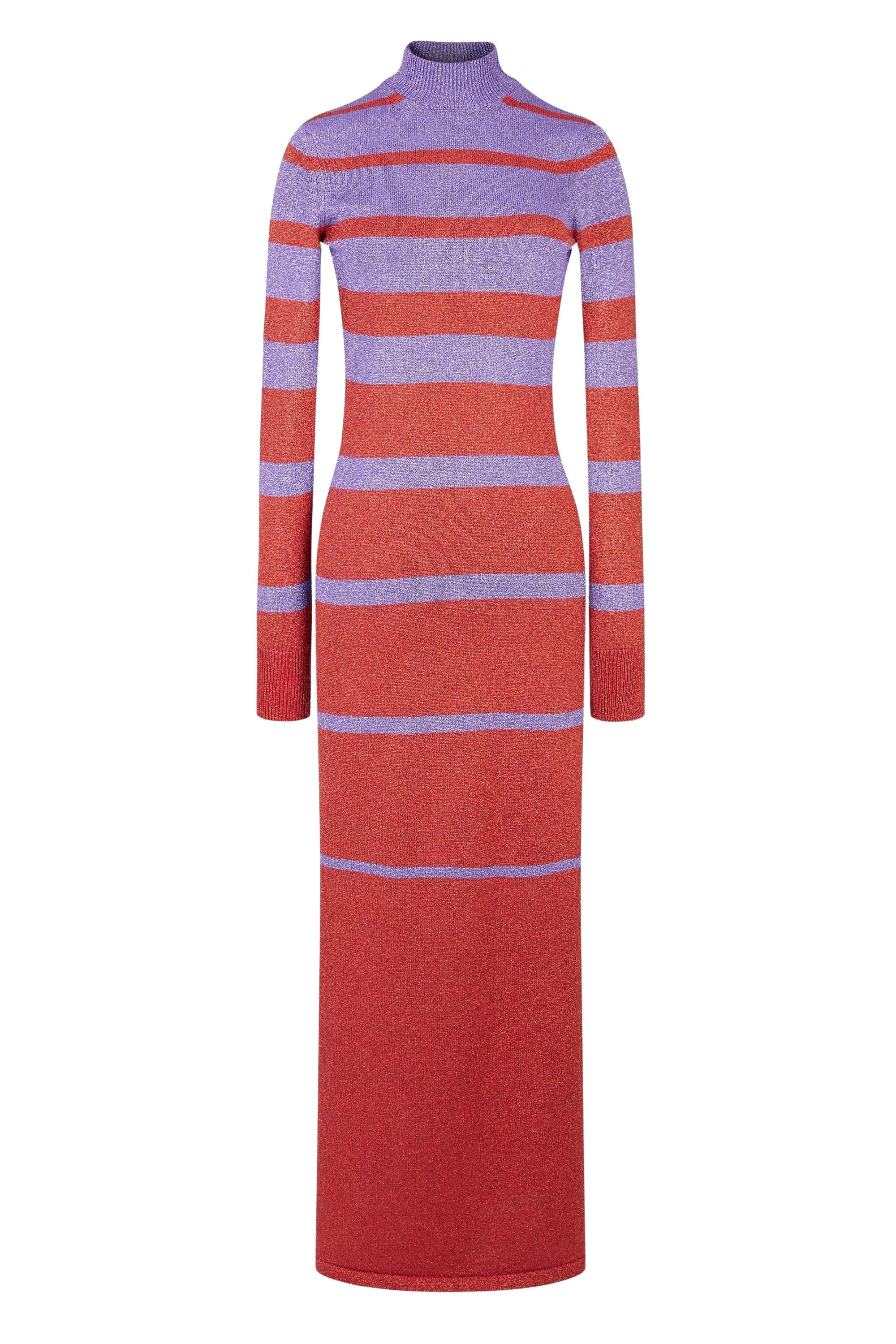 Maxi dress with side slit - Purple & Red