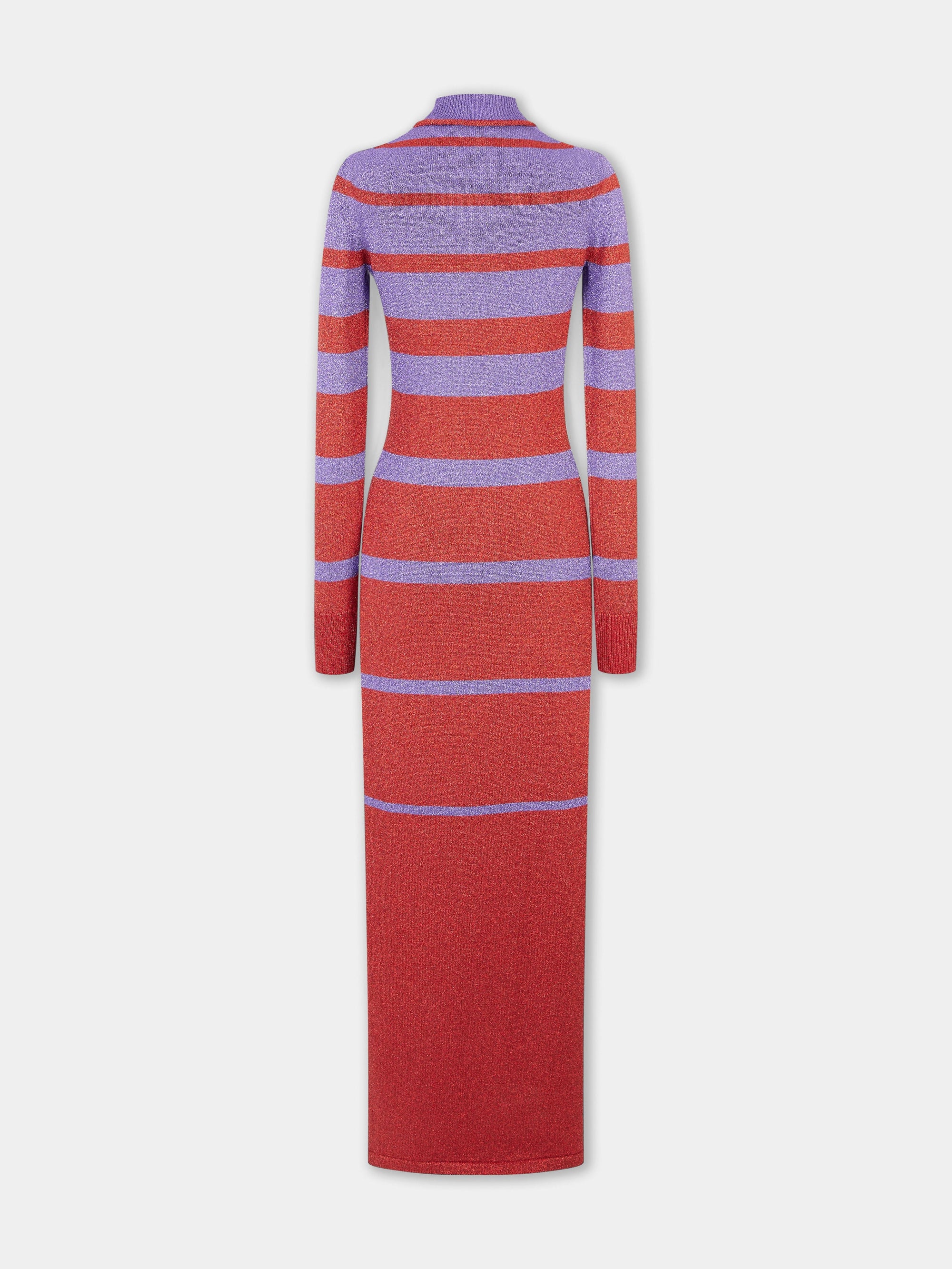 Maxi dress with side slit - Purple & Red