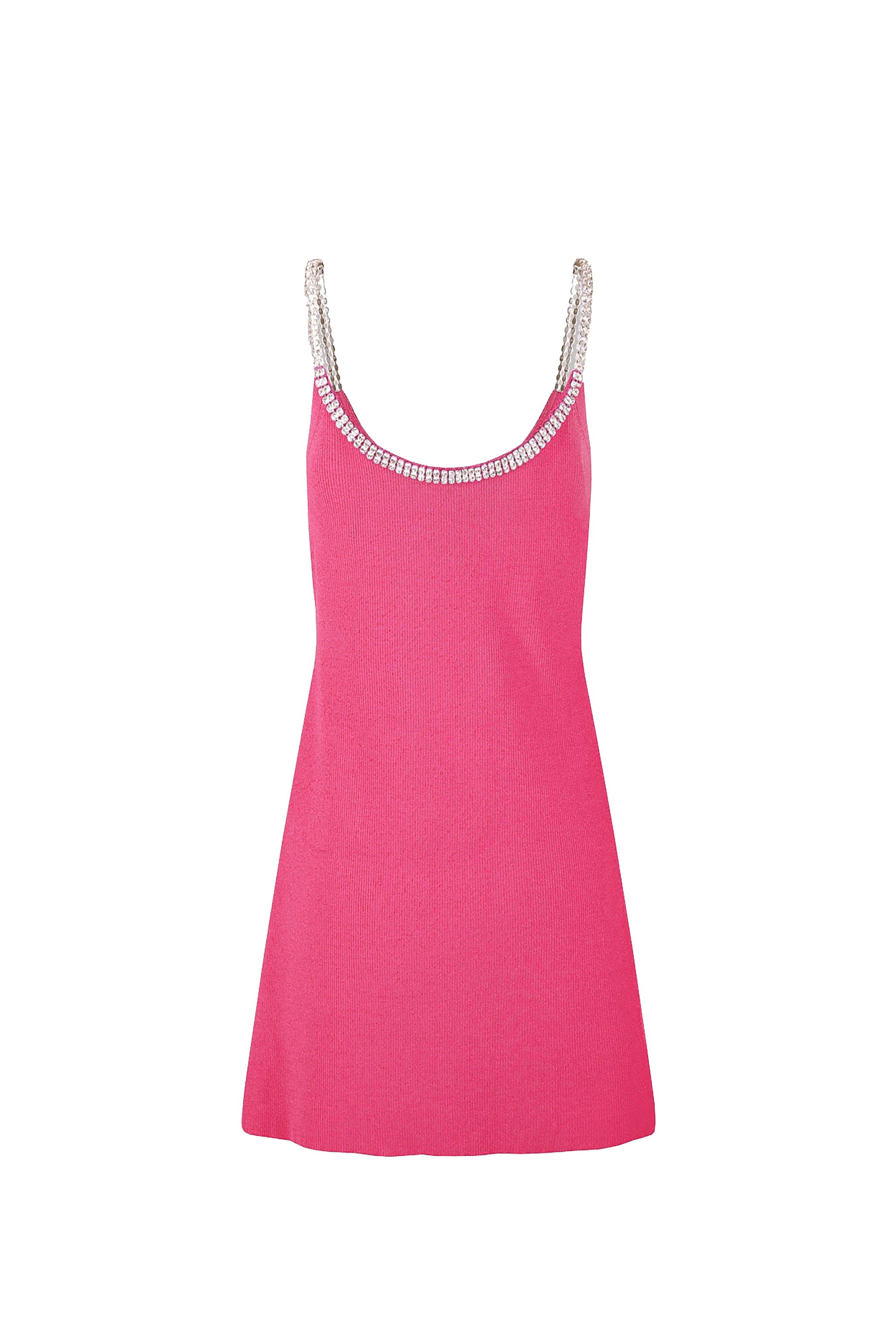 Short dress with straps and chain - Pink