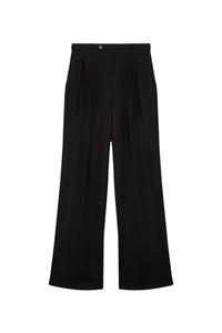 Pantalon Lena coupe droite en laine - Black