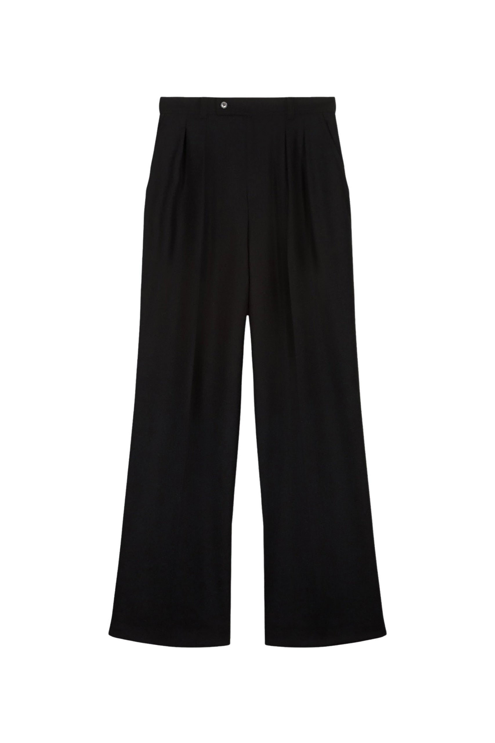 Pantalon Lena coupe droite en laine - Black