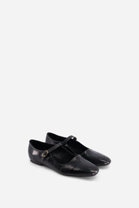 Ballerines Mary en cuir - Black