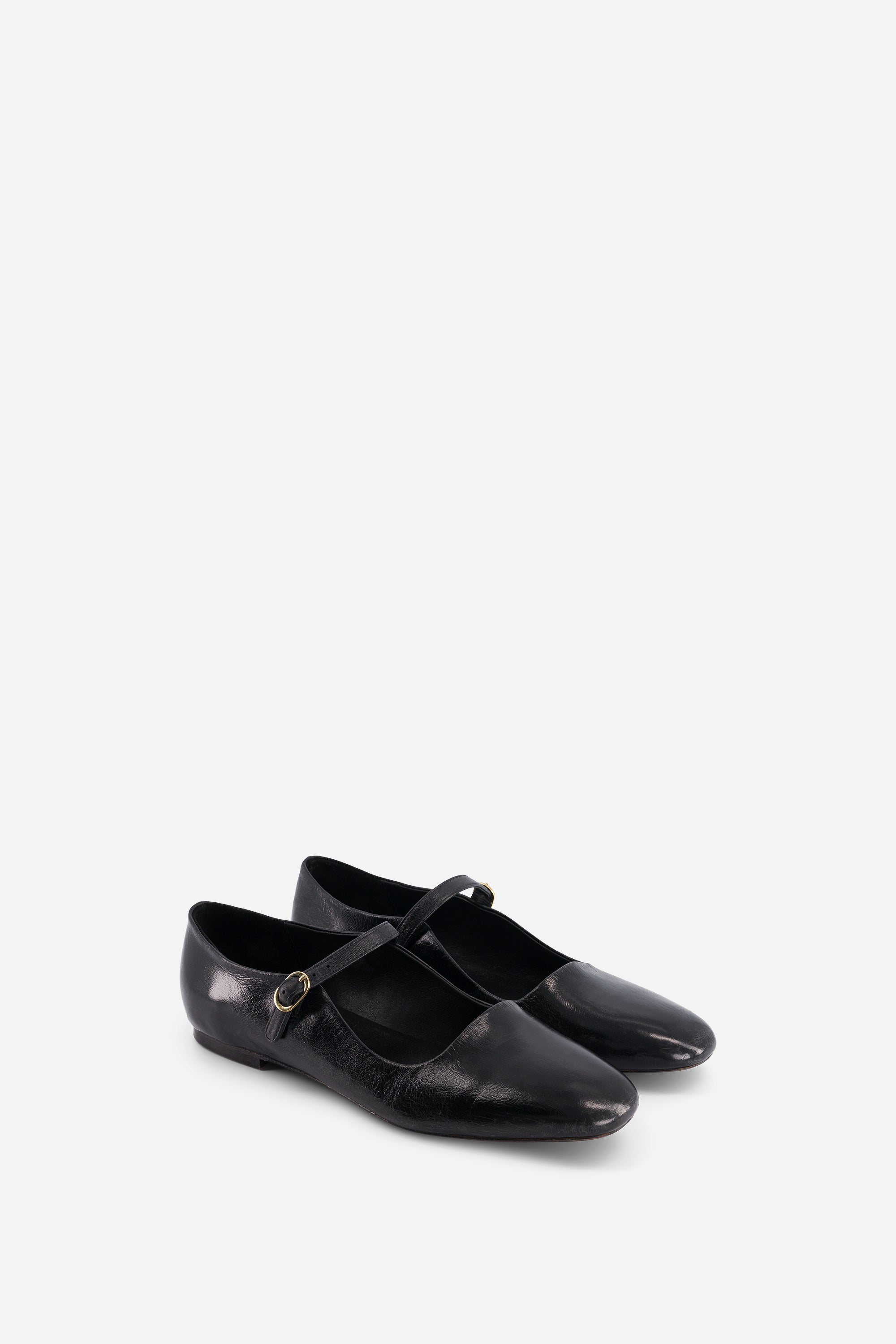 Ballerines Mary en cuir - Black