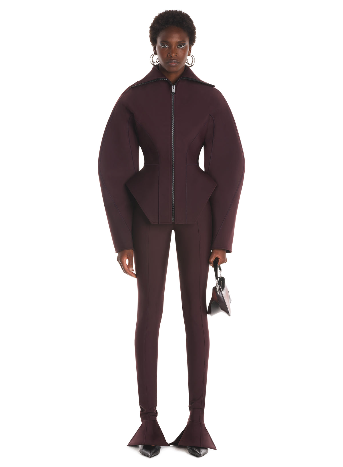 Veste en néoprène à effet corset - Dark Raisin