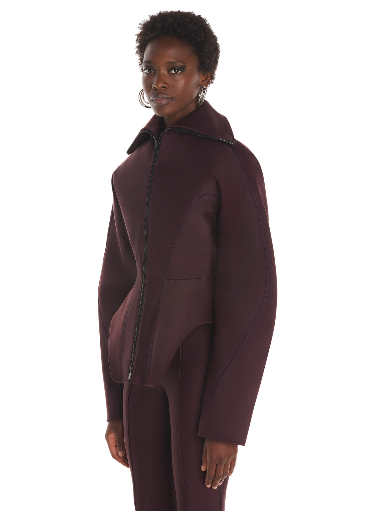 Veste en néoprène à effet corset - Dark Raisin