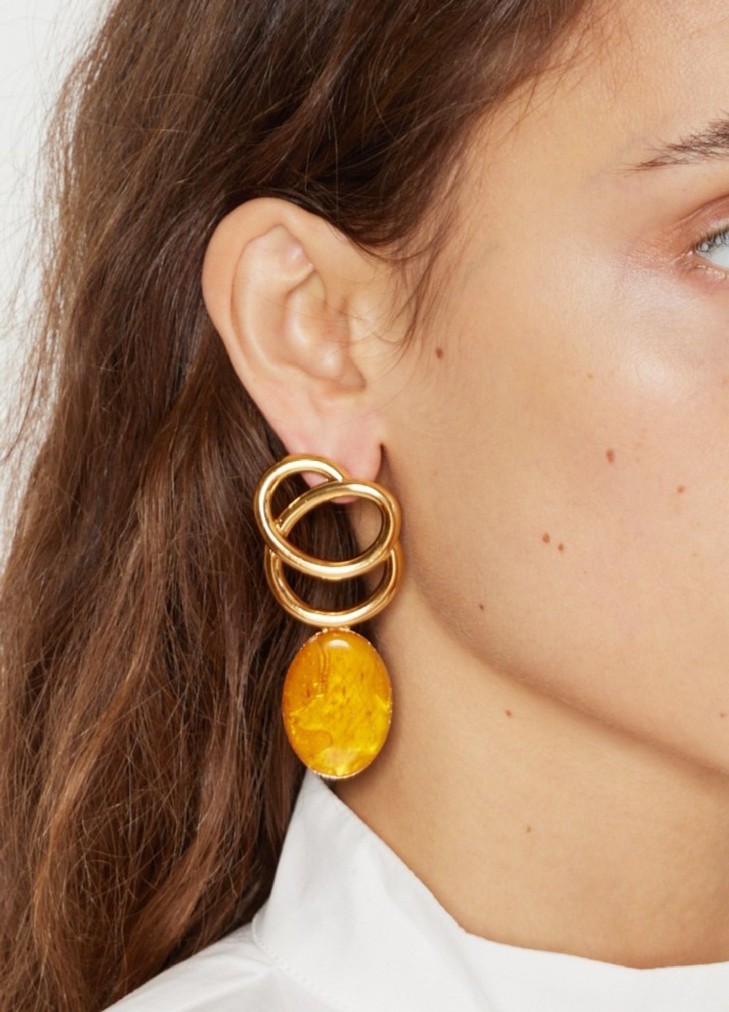 ORANGE SONIA ICON STONE PIERCING RETAIL Boucles d'oreilles géométriques avec pierres
