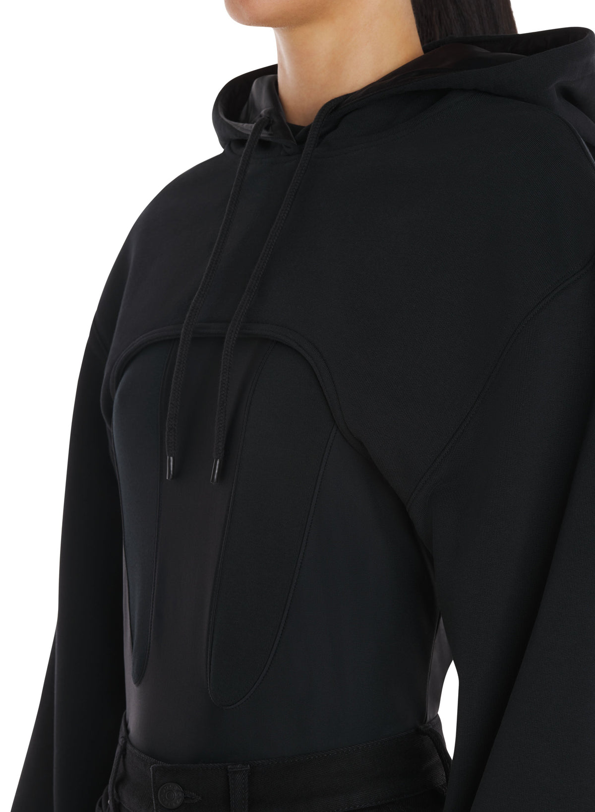 BLACK // black cropped hoodie