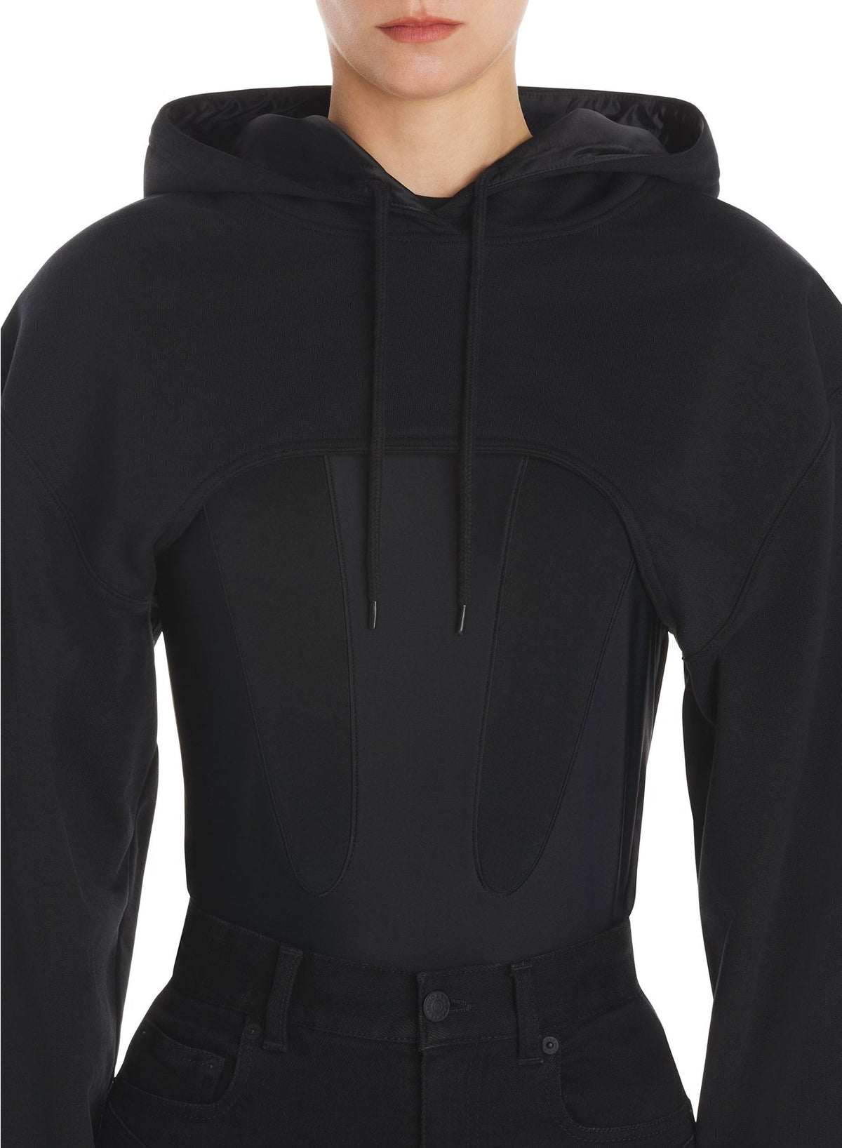 BLACK // black cropped hoodie