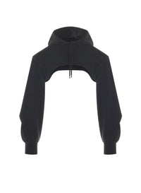 BLACK // black cropped hoodie