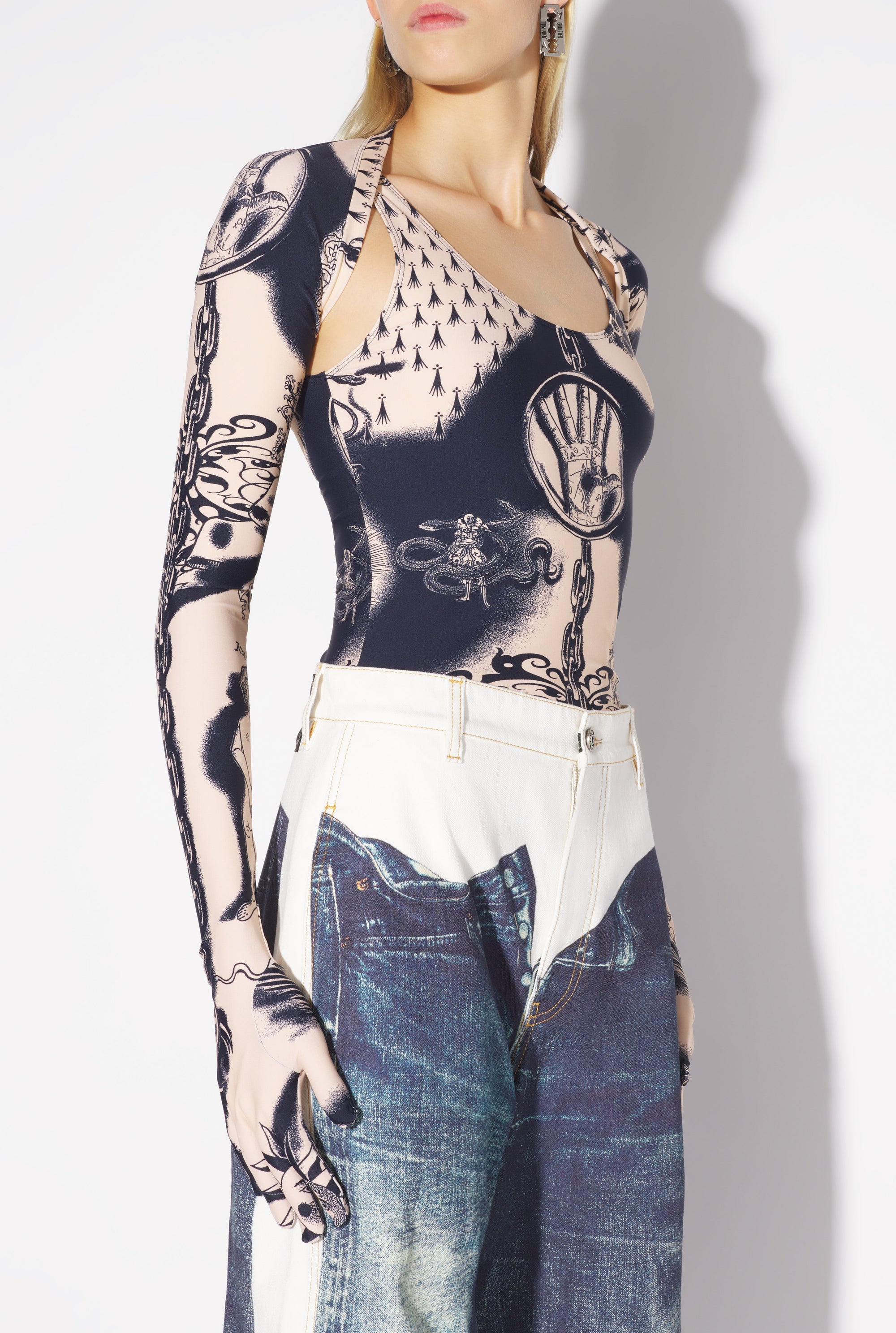 Body Tattoo Héraldique - Nude & Navy