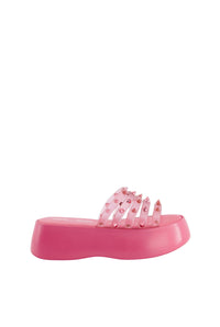 Mules à plateforme Flower JPG x Melissa 55 - Pink Shocking