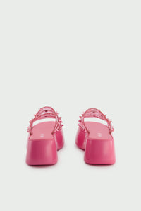 Mules à plateforme Flower JPG x Melissa 55 - Pink Shocking
