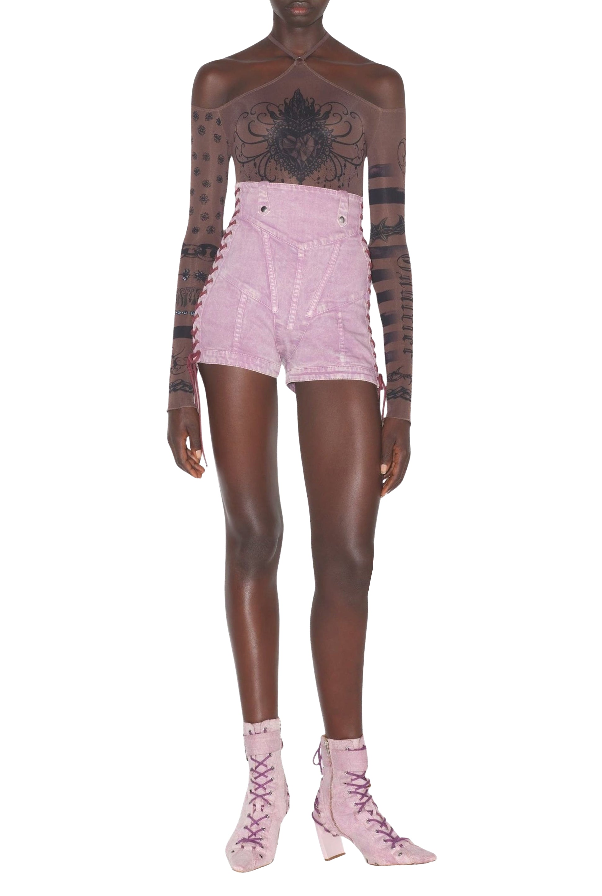 Short JPG x Knwls en denim - Lilac