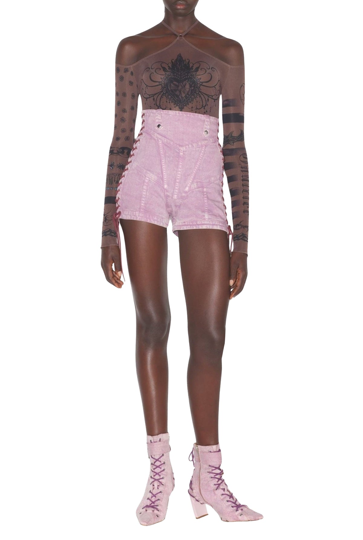 Short JPG x Knwls en denim - Lilac