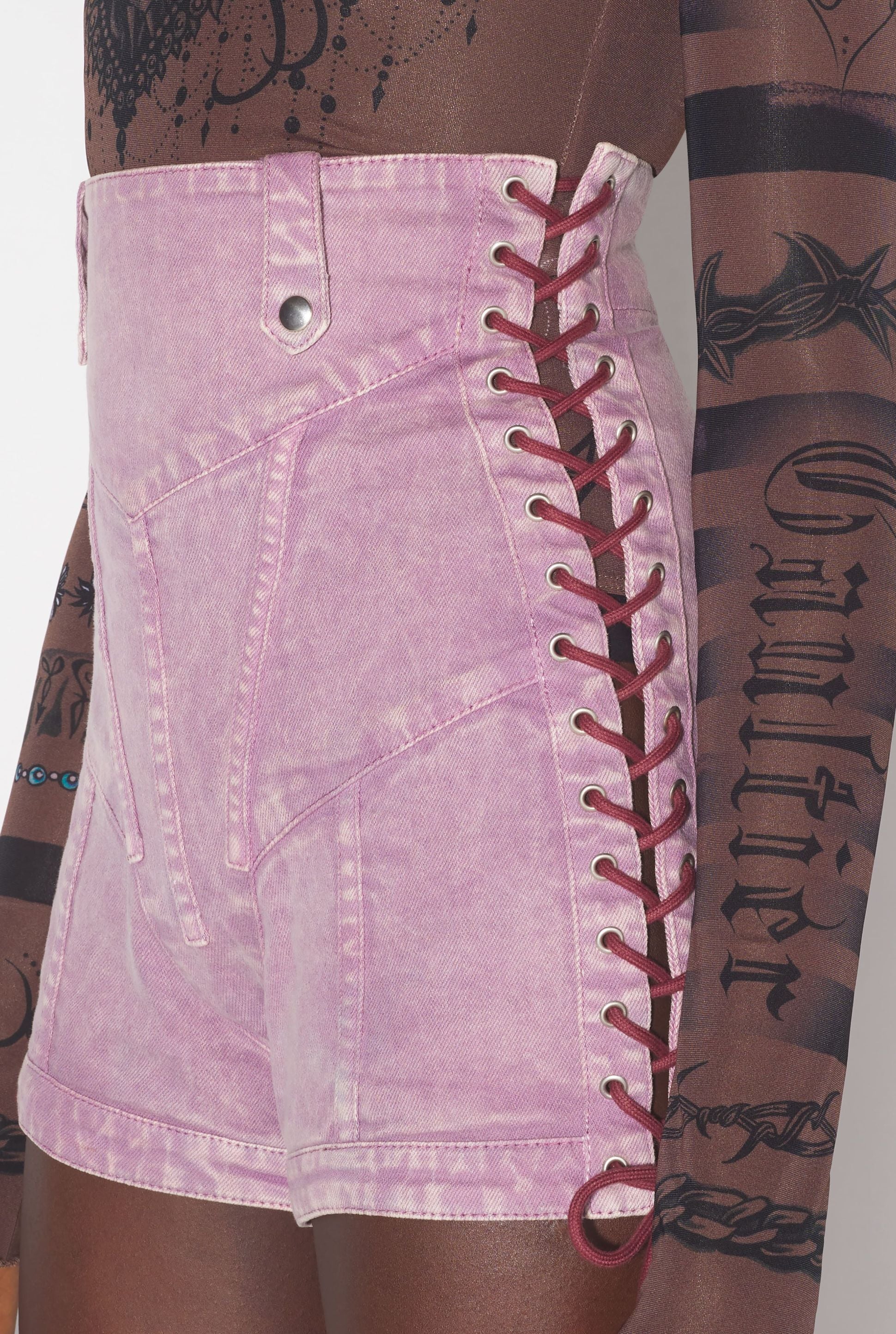 Short JPG x Knwls en denim - Lilac