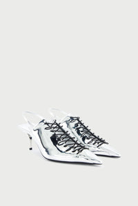 Escarpins JPG x Jimmy Choo 60 en cuir - Silver
