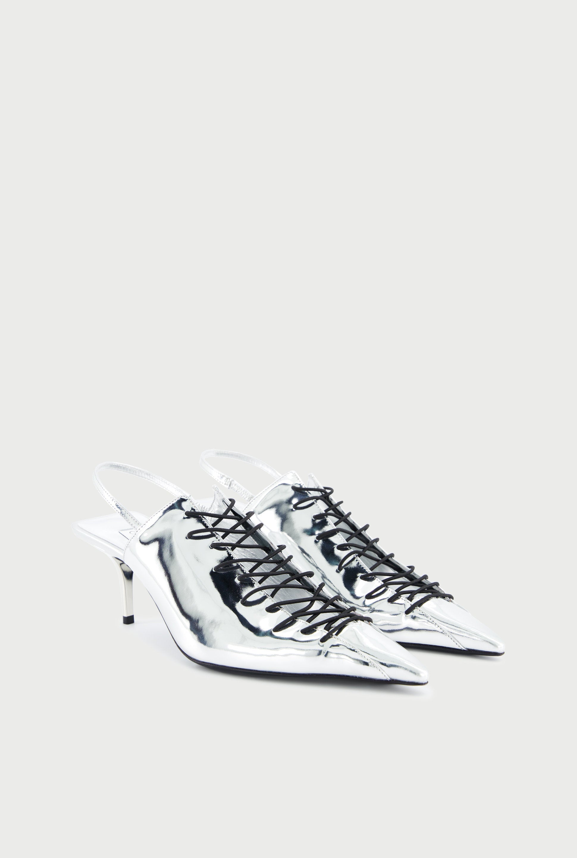 Escarpins JPG x Jimmy Choo 60 en cuir - Silver
