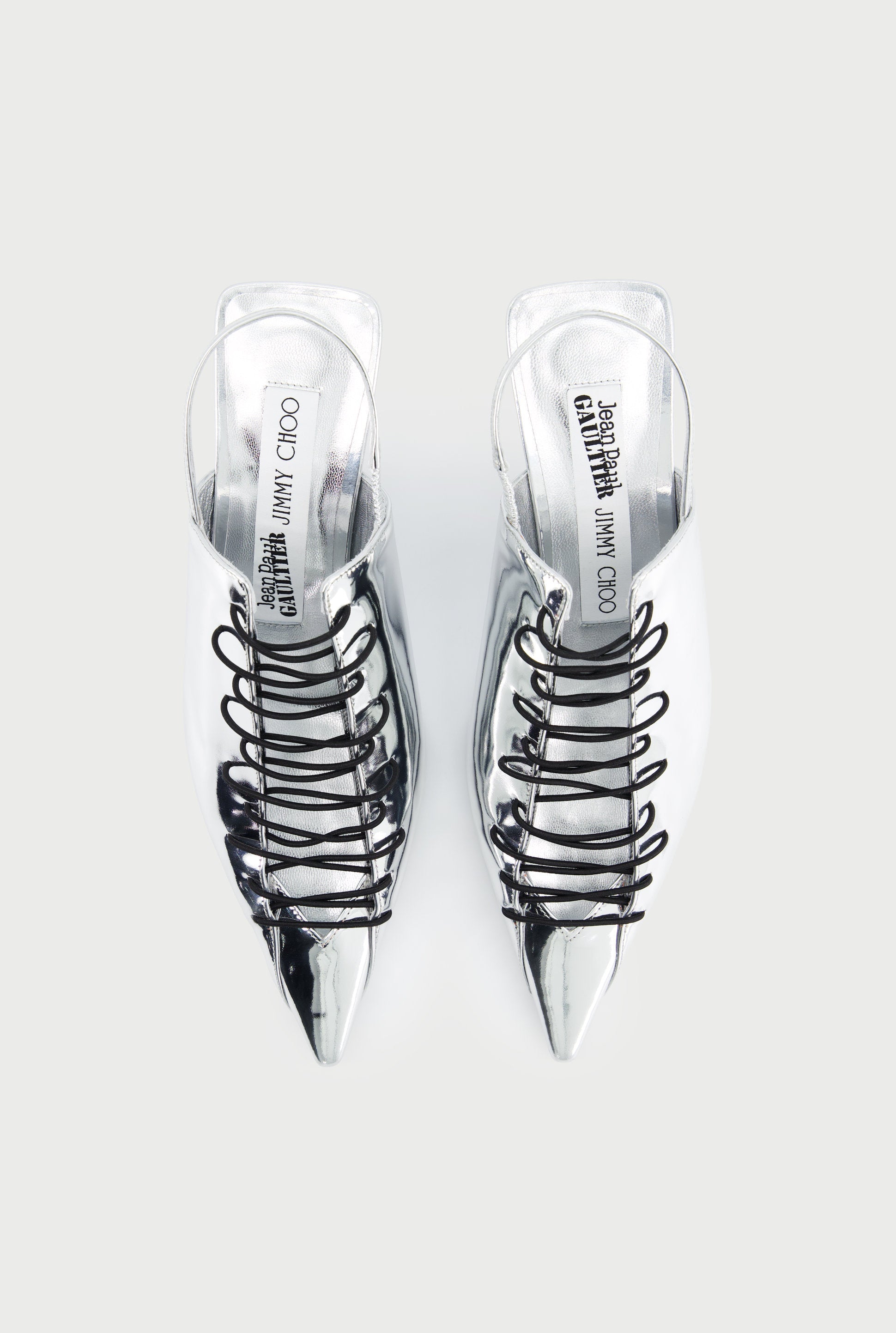 Escarpins JPG x Jimmy Choo 60 en cuir - Silver