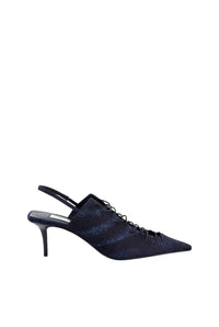 Escarpins JPG x Jimmy Choo 70 en denim - Indigo & Black