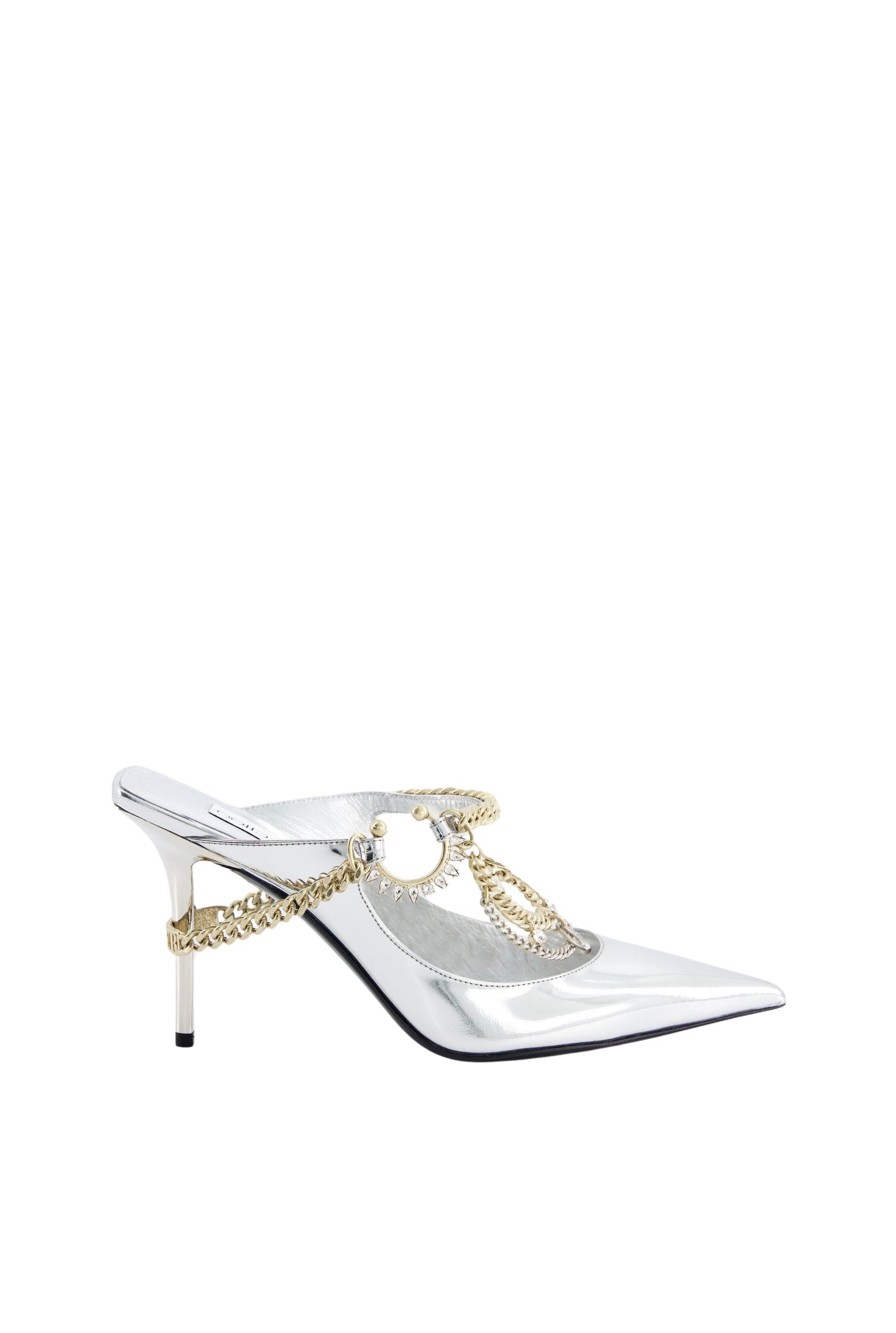 Mules JPG x Jimmy Choo 90 en cuir - Silver
