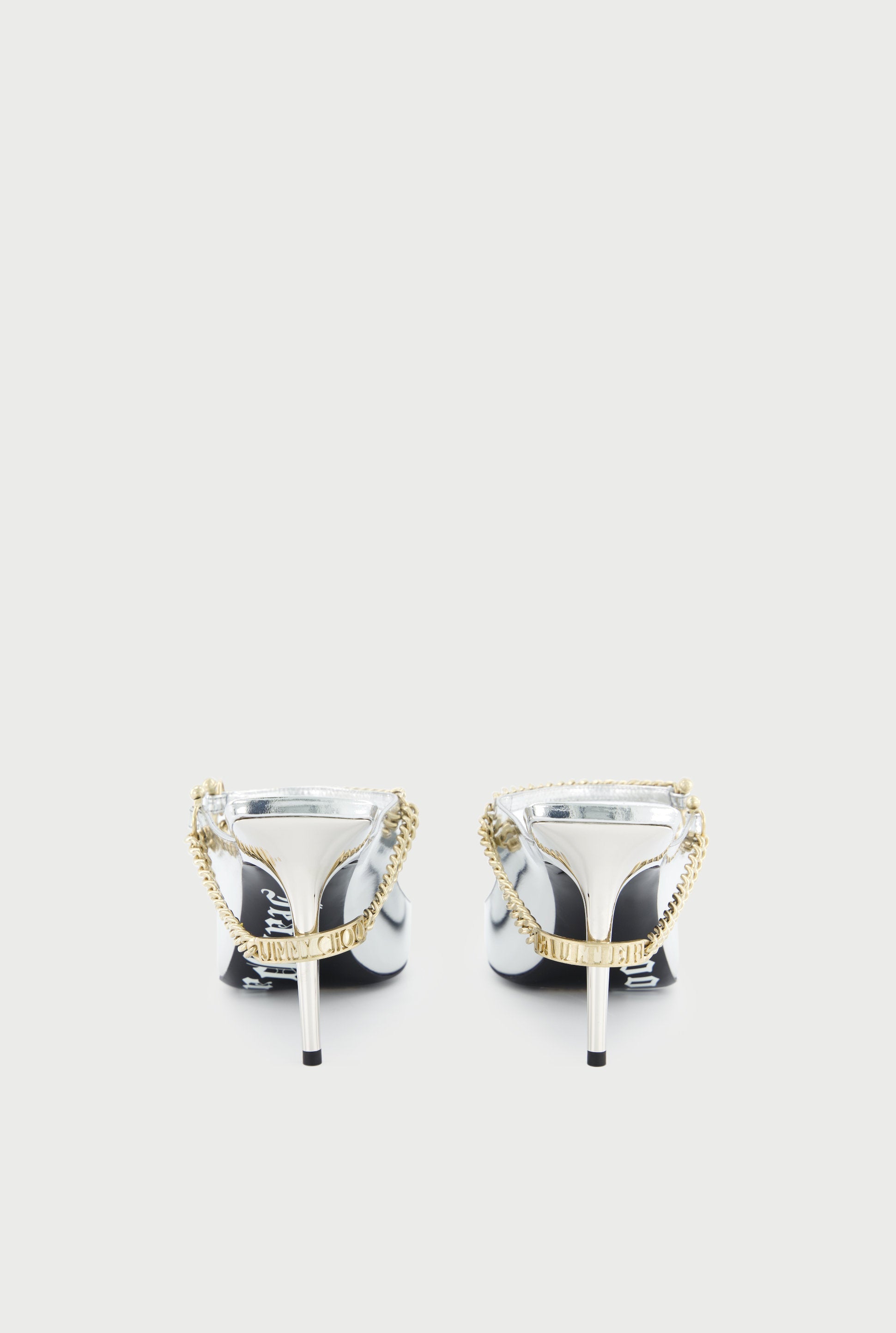Mules JPG x Jimmy Choo 90 en cuir - Silver