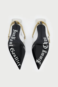 Mules JPG x Jimmy Choo 90 en cuir - Silver