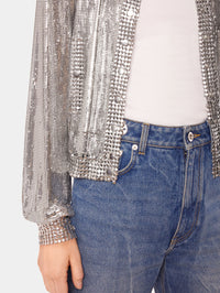 Silver knit bomber jacket