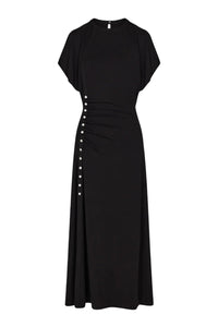 Robe longue drapé pression - Black