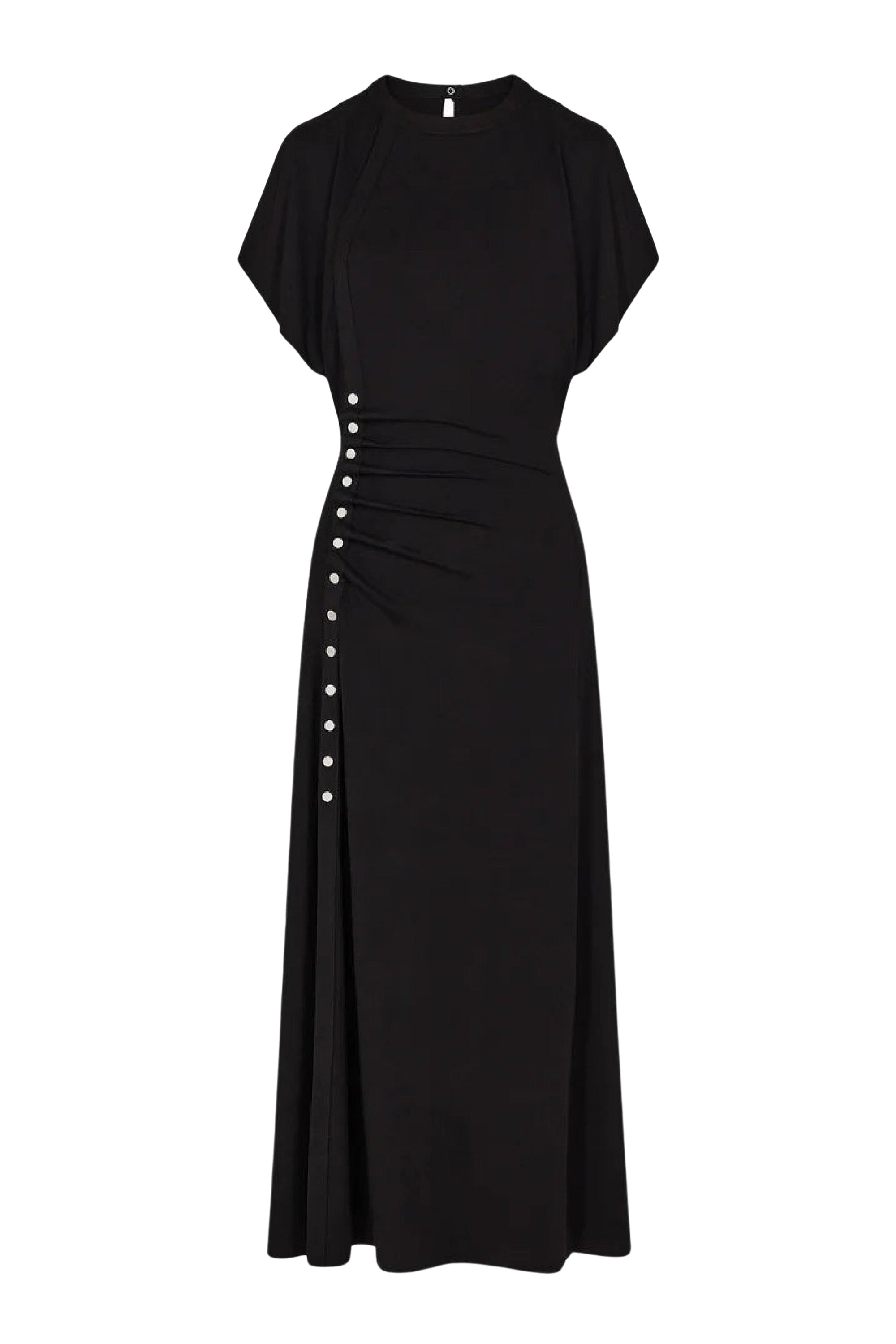 Robe longue drapé pression - Black