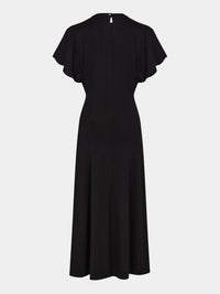 Robe longue drapé pression - Black
