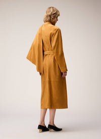 CORN SCARF DETAIL SUEDE TRENCH