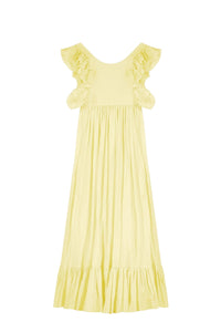 Robe Fillette dos nu à volants - Yellow