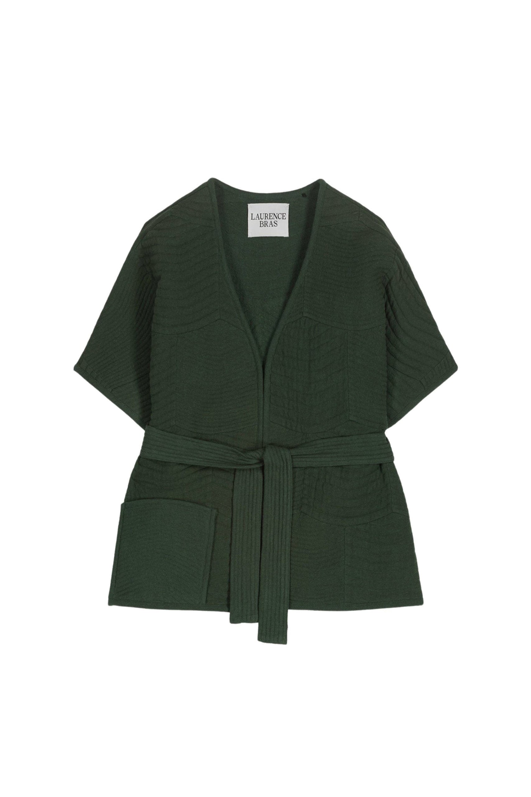 Kimono court ceinturé - Green
