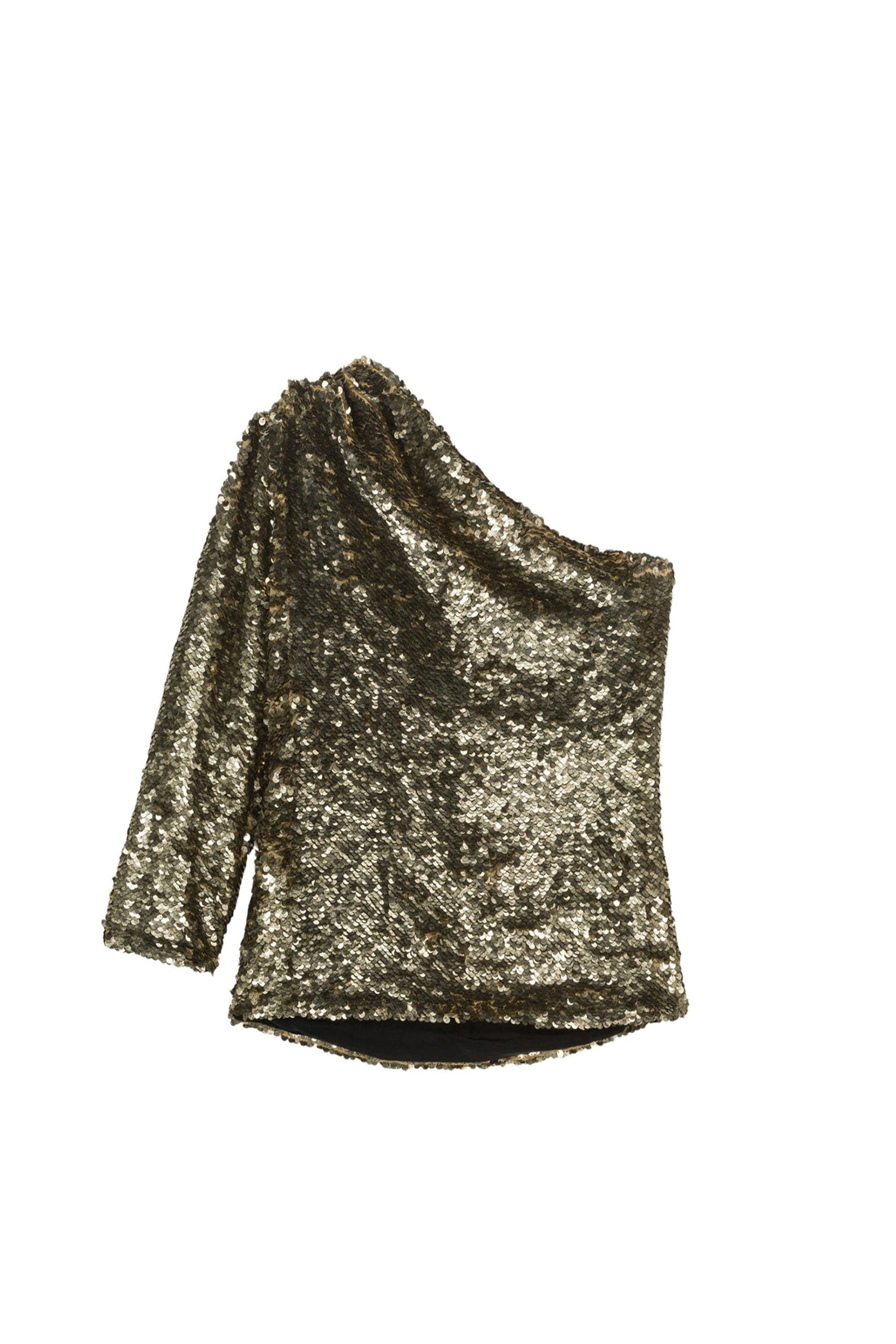 T-shirt Goldie asymétrique à sequins - Gold