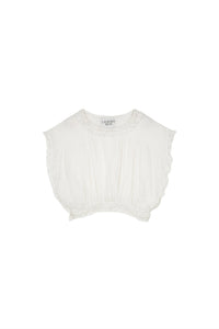 T-shirt court Candy drapé - White