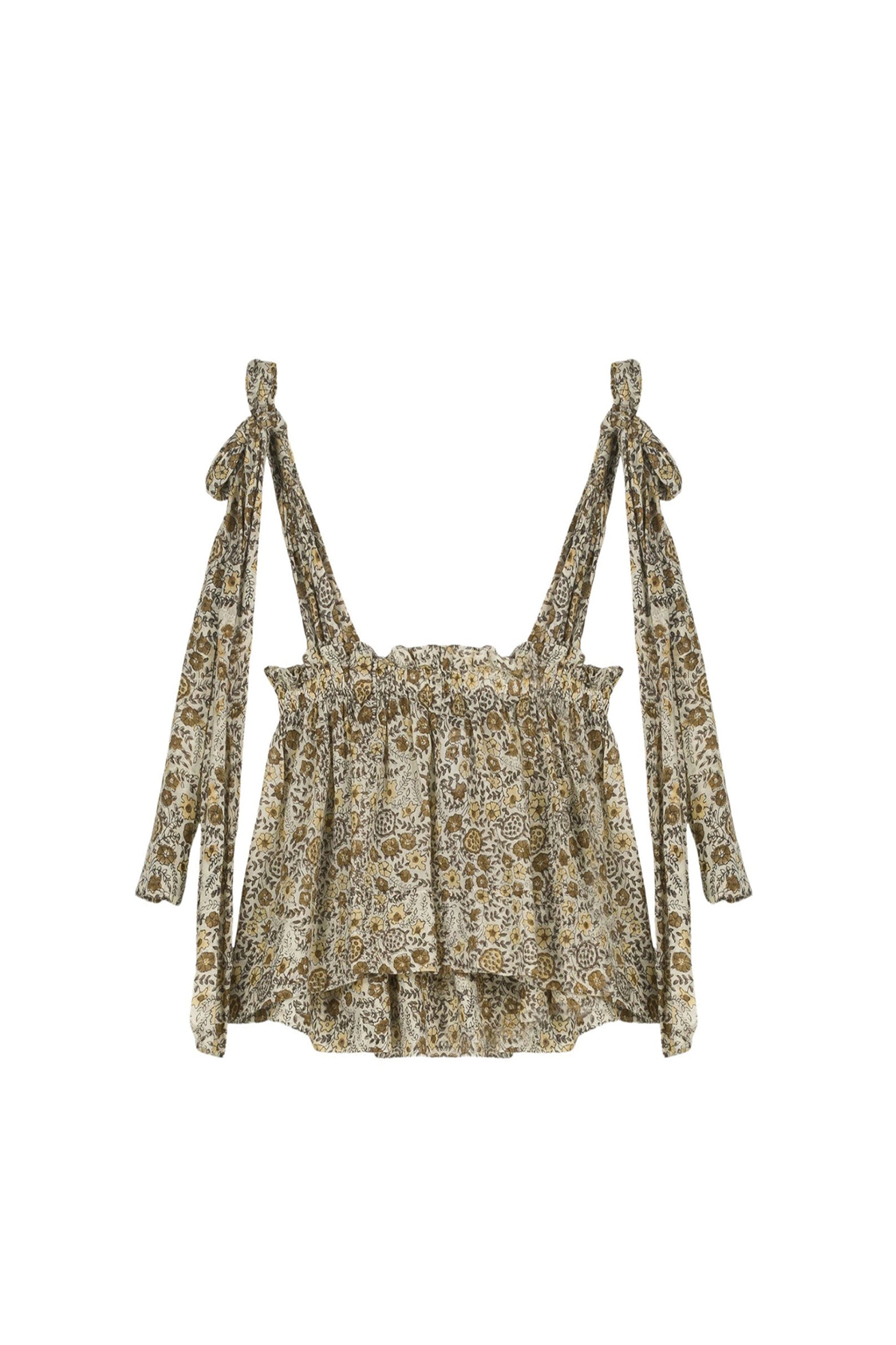 Blouse Jasmine fleurir coupe courte - Yellow
