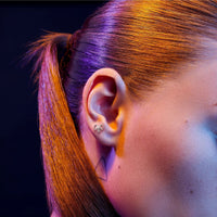 18K yellow gold Astro piercing set with a diamond - Aries