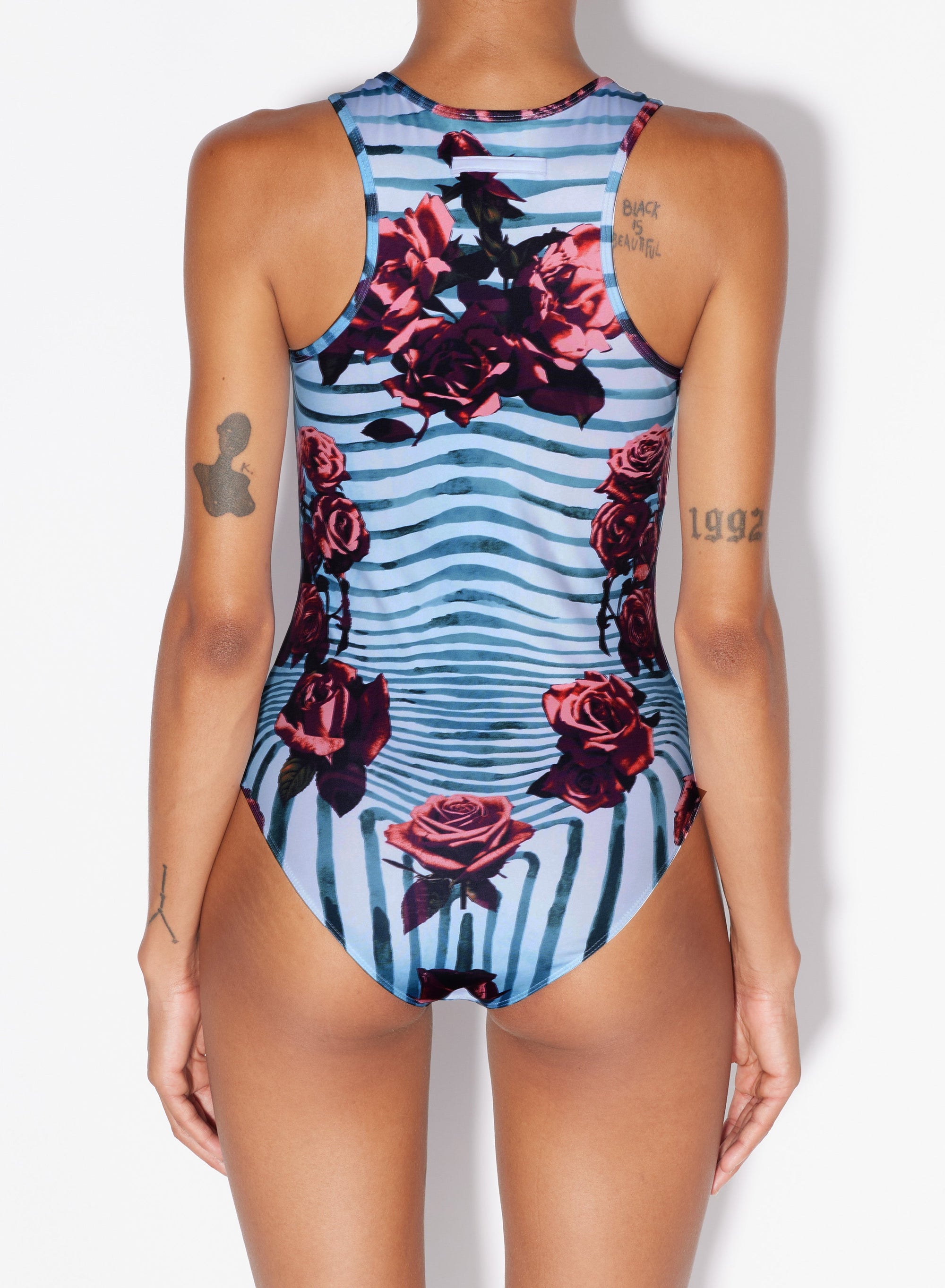 Body imprimé à rayures - Blue & Red & White